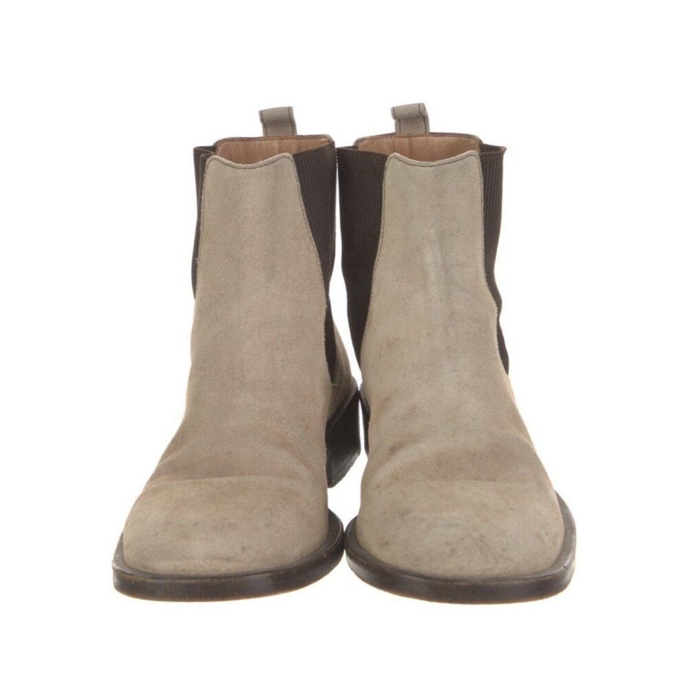 Gucci Authentic Beige Neutral Suede Leather Ankle Chelsea Boots 6 - Picture 3 of 11